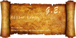 Giller Ervin névjegykártya